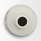 Velo 11.8H White w/Green Hand-Painted Terracotta Decorative Vase by Mercana at Eve Furniture