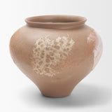 Velo Brown w/White Hand-Painted Terracotta Decorative Vase by Mercana at Eve Furniture