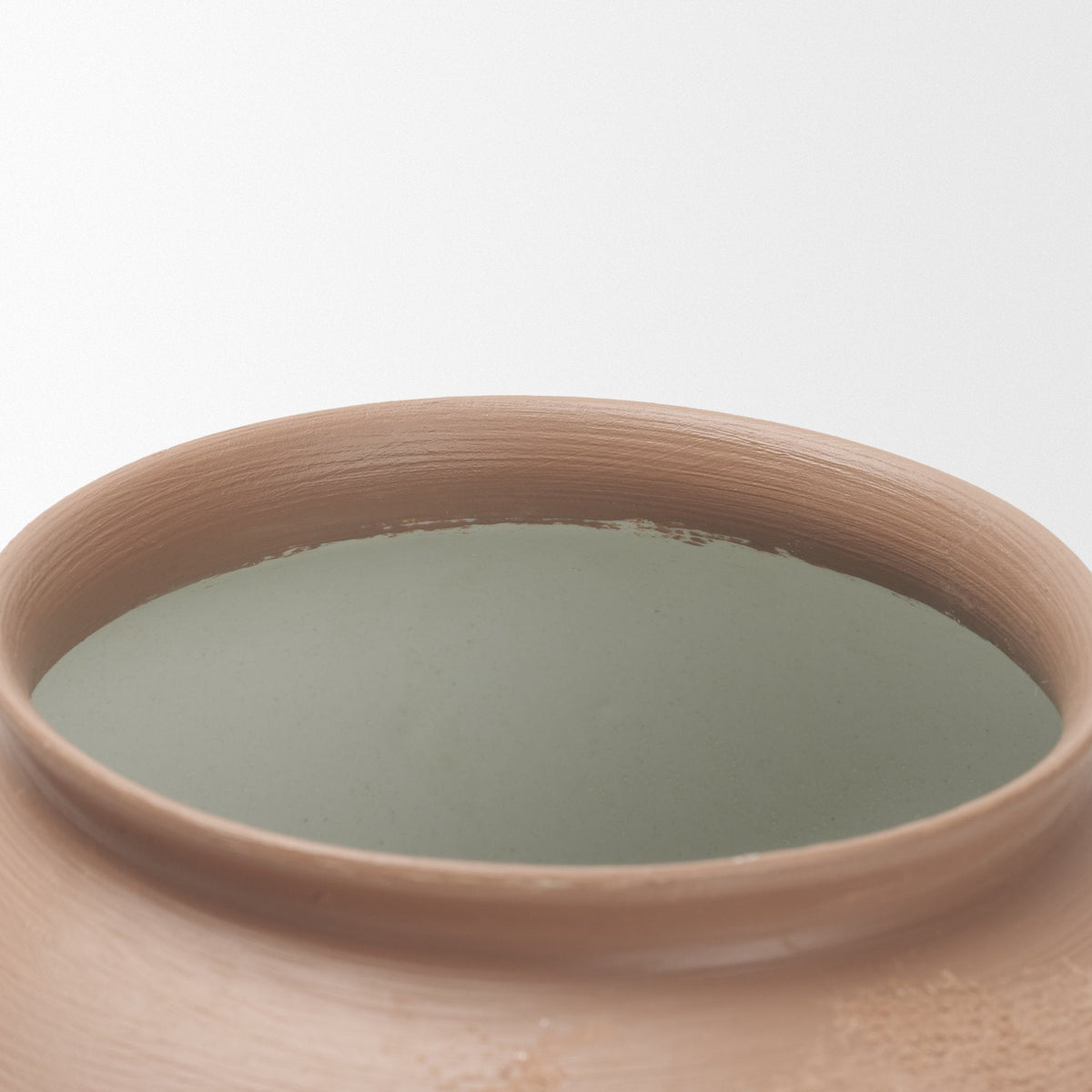 Velo Brown w/White Hand-Painted Terracotta Decorative Vase by Mercana at Eve Furniture