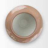 Velo Brown w/White Hand-Painted Terracotta Decorative Vase by Mercana at Eve Furniture