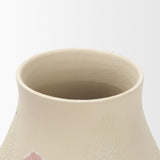 Velo Cream w/Blush Pink Hand-Painted Terracotta Decorative Vase by Mercana at Eve Furniture