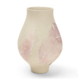 Velo Cream w/Blush Pink Hand-Painted Terracotta Decorative Vase by Mercana at Eve Furniture