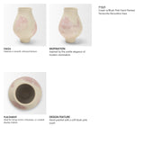 Velo Cream w/Blush Pink Hand-Painted Terracotta Decorative Vase by Mercana at Eve Furniture
