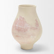 Velo Cream w/Blush Pink Hand-Painted Terracotta Decorative Vase by Mercana at Eve Furniture