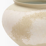Velo Cream w/White Hand-Painted Terracotta Decorative Vase by Mercana at Eve Furniture