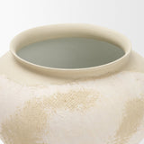 Velo Cream w/White Hand-Painted Terracotta Decorative Vase by Mercana at Eve Furniture