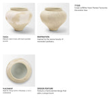 Velo Cream w/White Hand-Painted Terracotta Decorative Vase by Mercana at Eve Furniture