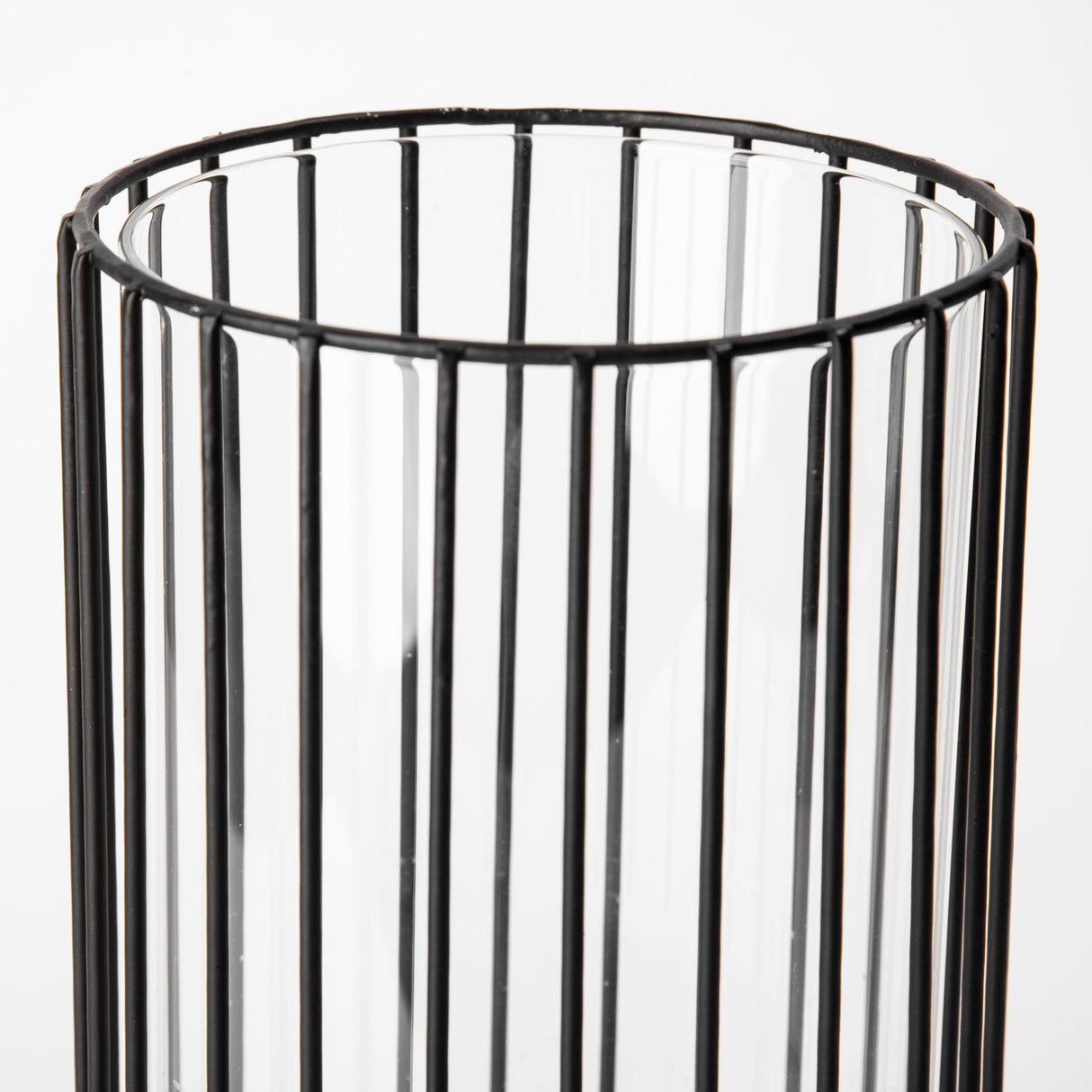 Velo II Large Black Metal Cylindrical Table Candle Holder by Mercana at Eve Furniture
