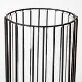 Velo II Large Black Metal Cylindrical Table Candle Holder by Mercana at Eve Furniture