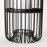 Velo II Large Black Metal Cylindrical Table Candle Holder by Mercana at Eve Furniture