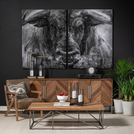 Velo II Large Black Metal Cylindrical Table Candle Holder by Mercana at Eve Furniture