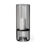 Velo II Large Black Metal Cylindrical Table Candle Holder by Mercana at Eve Furniture
