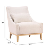 Velun Ivory Accent Chair by Zuomod at Eve Furniture