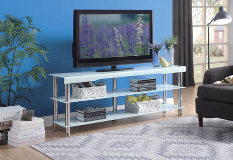 Velva White Glass TV Stand by Homelegance at Eve Furniture