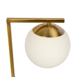 Velvet Globe Table Lamp White Opal Glass with Dimmer Switch Inline