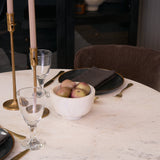 Veneto Round White Marble Top with Black Metal Base Dining Table by Mercana at Eve Furniture