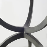 Veneto Round White Marble Top with Black Metal Base Dining Table by Mercana at Eve Furniture