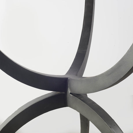 Veneto Round White Marble Top with Black Metal Base Dining Table by Mercana at Eve Furniture