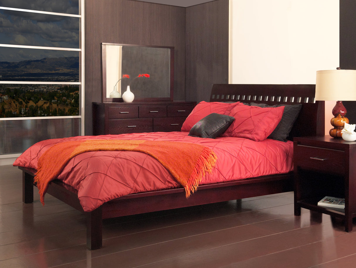 Veneto Wood Eastern King Platform Bed in Espresso by Modus Furniture at Eve Furniture