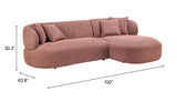 Venezia Brown Chaise Sectional by Zuomod at Eve Furniture