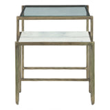 Venice 22" Nesting Side Table with Glass and Marble Top by Home Trends & Design at Eve Furniture