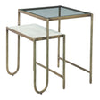 Venice 22" Nesting Side Table with Glass and Marble Top by Home Trends & Design at Eve Furniture