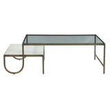 Venice 52" Nesting Coffee Table with Glass and Marble Top by Home Trends & Design at Eve Furniture