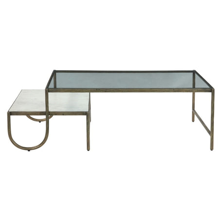 Venice 52" Nesting Coffee Table with Glass and Marble Top by Home Trends & Design at Eve Furniture