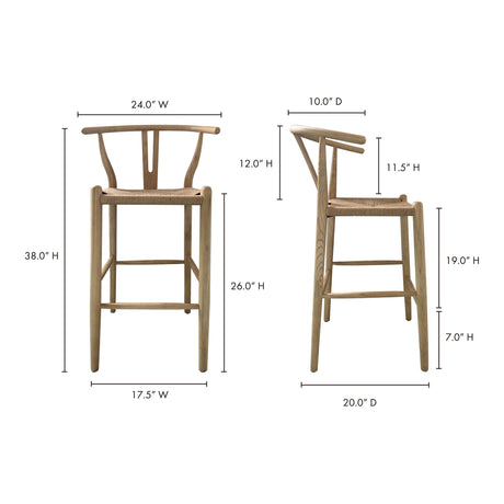 Ventana Natural Counter Stool by MOES at Eve Furniture