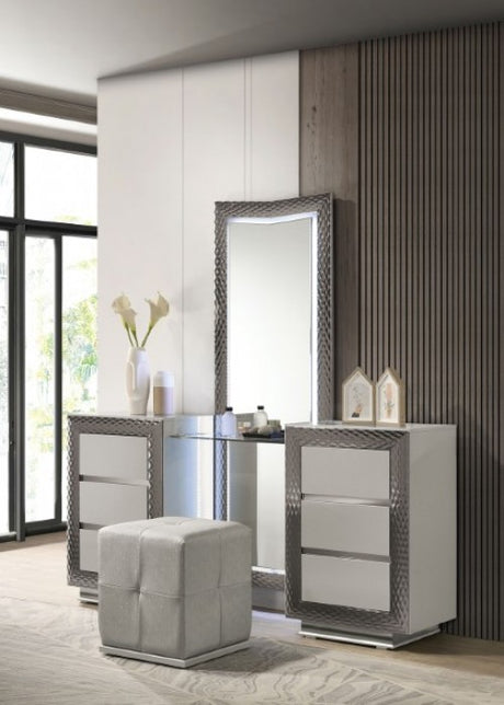 Ventnor Gray Vanity w/ Stool by Furniture of America at Eve Furniture