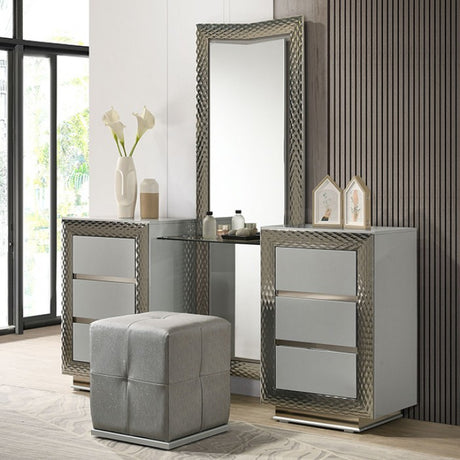 Ventnor Gray Vanity w/ Stool by Furniture of America at Eve Furniture
