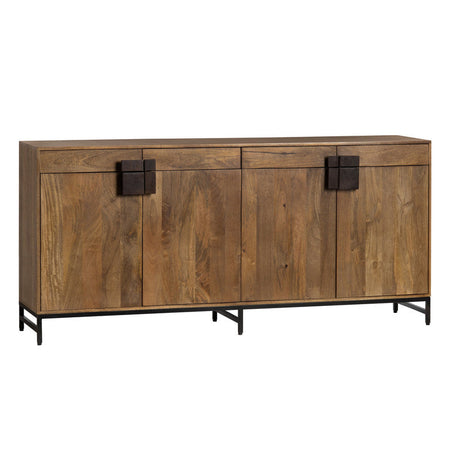 Ventura Brown/Black 4-Door, 4-Drawer Media Credenza by Crestview at Eve Furniture