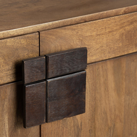 Ventura Brown/Black 4-Door, 4-Drawer Media Credenza by Crestview at Eve Furniture