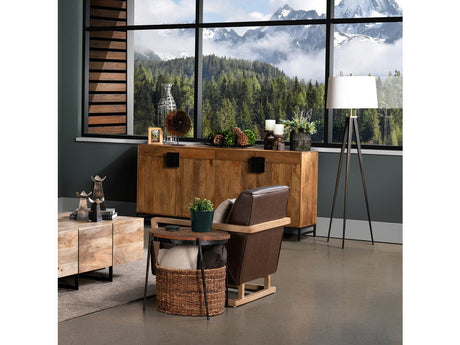 Ventura Brown/Black 4-Door, 4-Drawer Media Credenza by Crestview at Eve Furniture