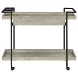 Ventura Gray Driftwood 2-tier Bar Cart with Storage Drawer by Coaster at Eve Furniture