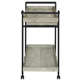 Ventura Gray Driftwood 2-tier Bar Cart with Storage Drawer by Coaster at Eve Furniture