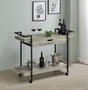 Ventura Gray Driftwood 2-tier Bar Cart with Storage Drawer by Coaster at Eve Furniture