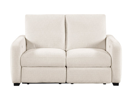 Vera Beige Power Double Reclining Loveseat by Homelegance at Eve Furniture