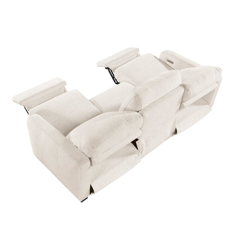 Vera Beige Power Double Reclining Sofa by Homelegance at Eve Furniture