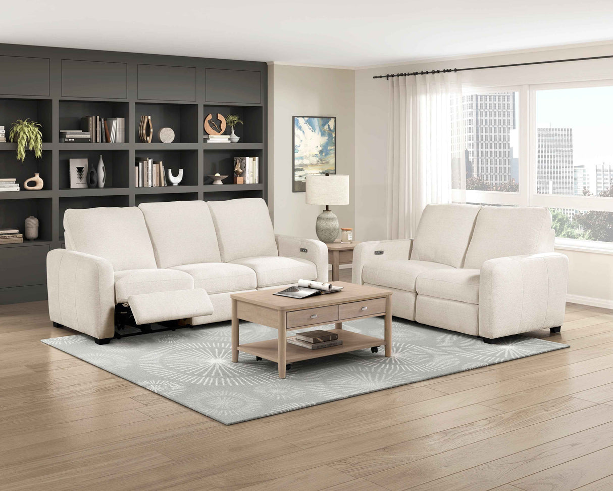 Vera Beige Power Reclining Living Room Set by Homelegance at Eve Furniture