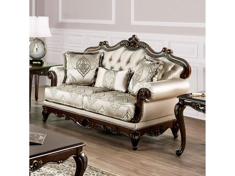 Veracruz Dark Cherry/Beige Sofa & Loveseat by Furniture of America at Eve Furniture