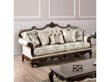 Veracruz Dark Cherry/Beige Sofa & Loveseat by Furniture of America at Eve Furniture