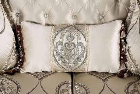 Veracruz Dark Cherry/Beige Sofa & Loveseat by Furniture of America at Eve Furniture