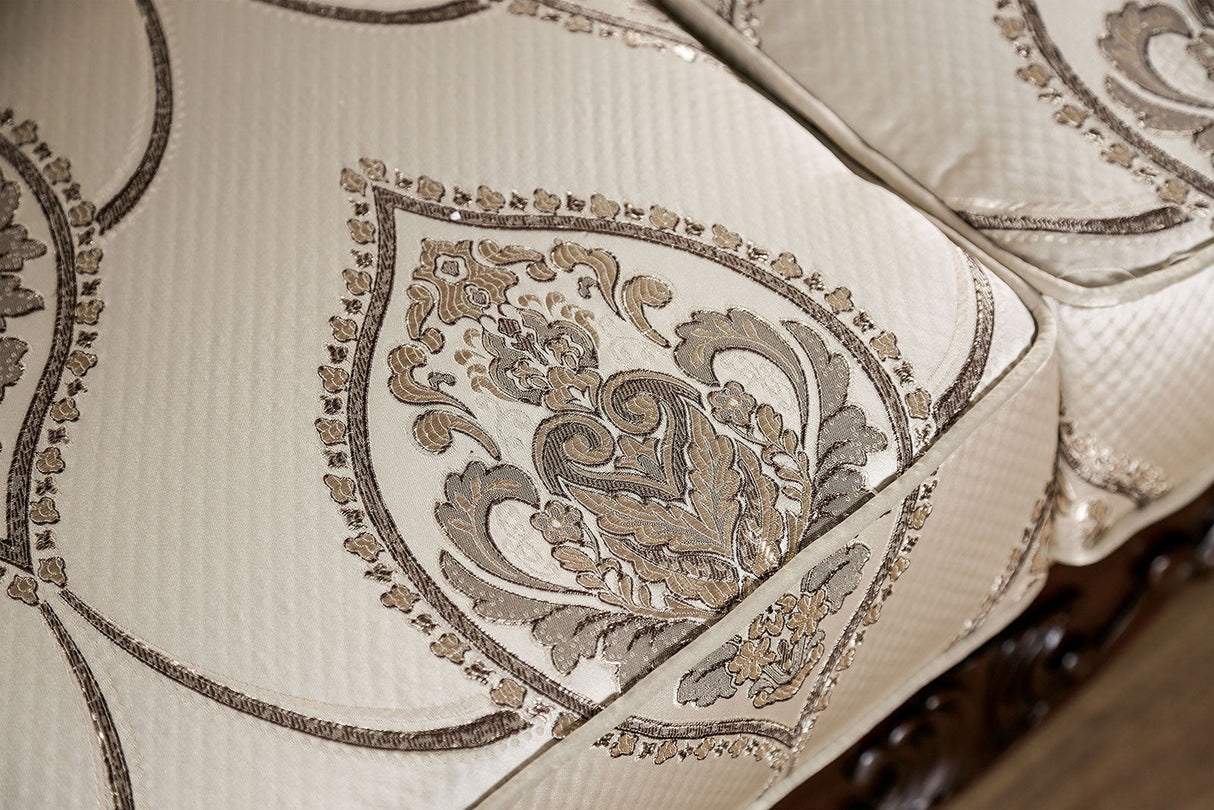 Veracruz Dark Cherry/Beige Sofa & Loveseat by Furniture of America at Eve Furniture