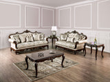 Veracruz Dark Cherry/Beige Sofa & Loveseat by Furniture of America at Eve Furniture