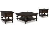 Veramond Coffee Table and 2 End Tables by Ashley at Eve Furniture