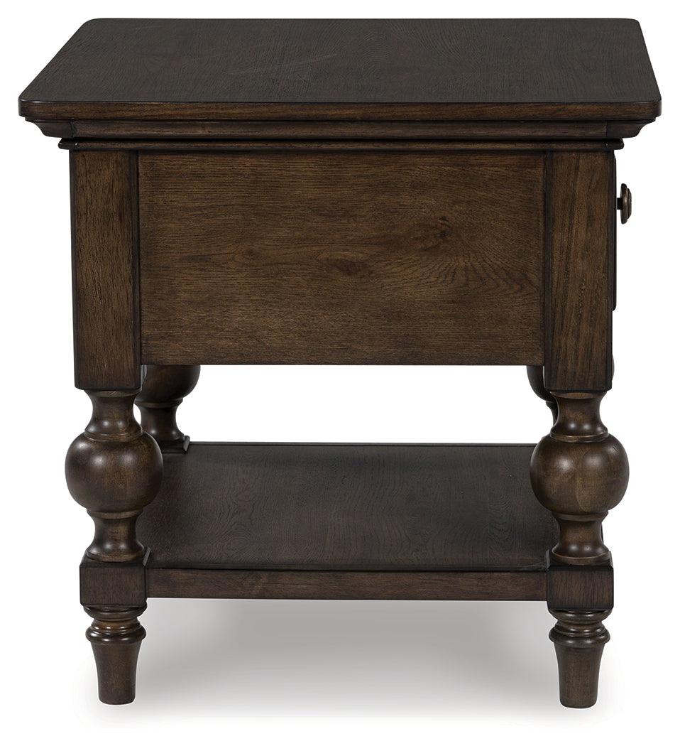 Veramond Dark Brown End Table by Ashley at Eve Furniture
