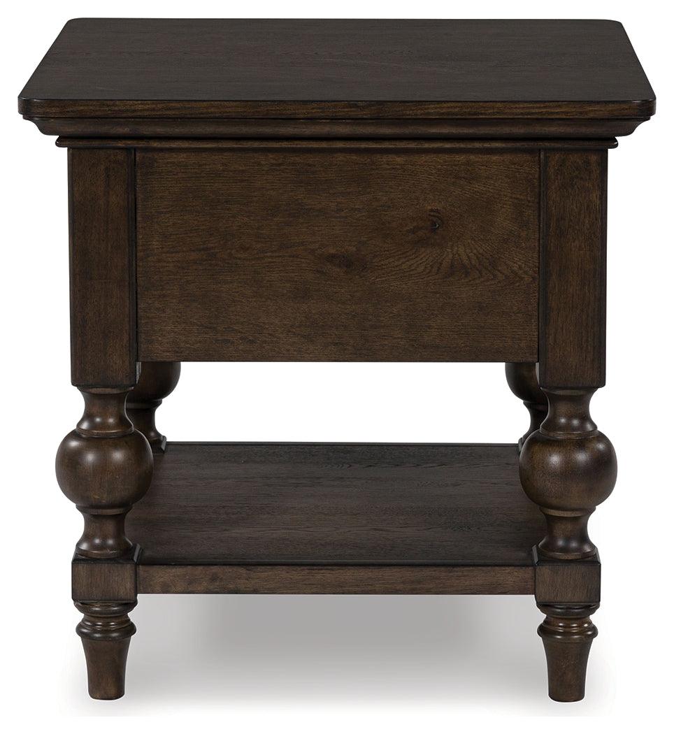Veramond Dark Brown End Table by Ashley at Eve Furniture