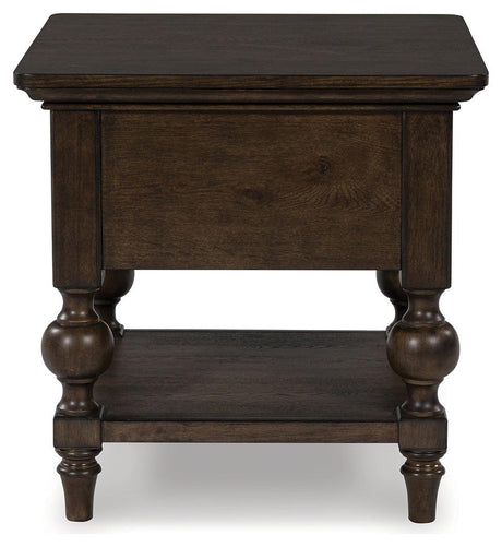 Veramond Dark Brown End Table by Ashley at Eve Furniture