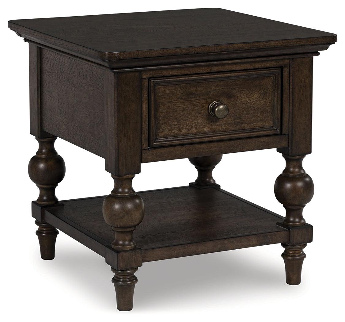 Veramond Dark Brown End Table by Ashley at Eve Furniture